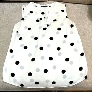 Adrianna Papell Black and White Polka Dot Blouse